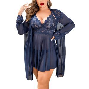 6378 Plus Size Lingerie Sexy Lingerie Set Exotic Nightgowns Lace Chemise